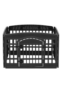 IRIS OHYAMA, Dog playpen/Puppy playpen, Door with Latch, Clips for Easy Assembly & disassembly, Weather-Resistent, for Dog - Pet Circle CI-604E - Black
