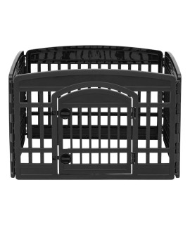 IRIS OHYAMA, Dog playpen/Puppy playpen, Door with Latch, Clips for Easy Assembly & disassembly, Weather-Resistent, for Dog - Pet Circle CI-604E - Black