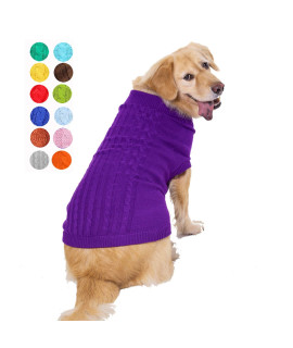 Dog Sweater, Warm Pet Sweater, Dog Sweaters for Small Dogs Medium Dogs Large Dogs, Cute Knitted Classic Cat Sweater Dog Clothes Coat for Girls Boys Dog Puppy Cat (XXL, Purple)