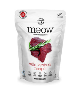 Meow Wild Venison Freeze Dried Raw cat Food, Mixer, or Topper, or Treat - High Protein, Natural, Limited Ingredient Recipe 99 oz