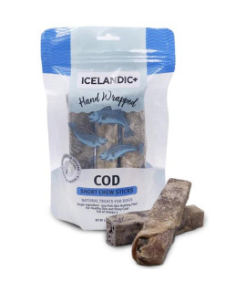 Icelandic Dog Cod Skin Chew Stick 5 Inches 3 Pack