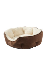 Asvin Small Dog Bed for Small Dogs, Cat Beds for Indoor Cats, Pet Bed for Puppy and Kitty, Extra Soft & Machine Washable with Anti-Slip & Water-Resistant Oxford Bottom, Brown, 20 inches