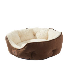 Asvin Small Dog Bed for Small Dogs, Cat Beds for Indoor Cats, Pet Bed for Puppy and Kitty, Extra Soft & Machine Washable with Anti-Slip & Water-Resistant Oxford Bottom, Brown, 20 inches