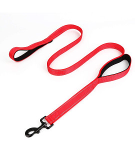 wondertail Two Handles Dog Training Leash,Control Safety Dogs Rope Leashes,Durable Highly Reflective Leashes for Small Medium Large Dogs(Red,5ft)