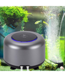AQQA Air Pump Aquarium Silent Aquarium Aerator Pump 2 Outlets Fish Tank Air Pump Fish Oxygen Pump Adjustable Flow Air Pump for Aquarium Up to 600 Gallon (10W 285GPH)