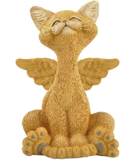 Bereavement Memorial Orange Cat Angel Figurine with Angel Wings Cat Loss Sympathy Gift - Happy Cat Collection - Cat Bereavement Gifts, Cat Memorial, Cat Loss Gifts, Cat Lover Gifts
