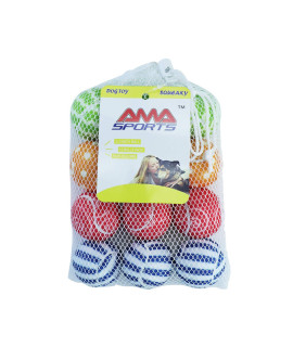 AMA SPORT Dog Squeaky Tennis Balls for New Puppy,Small Dog,cat for Fetch,Exercise,Toys 12 Balls Pack (2.0Inch Small)