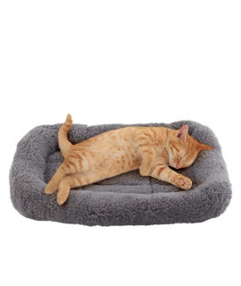 Enjoying Plush Cat Bed Mat 10 x 15 Pet Cushion with Pillow Around for Puppy Curling Sleep Cat Pad for Cat Carrier/Crate Dog Self-Warm Bed, Antiskid Bottom, Small