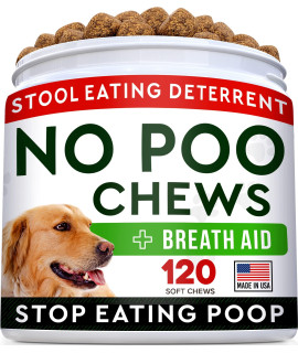 StrellaLab No Poo Treats - No Poop Eating for Dogs - Coprophagia Stool Eating Deterrent - Digestive Enzymes - Gut Health & Immune Support - Stop Eating Poop - 120ct