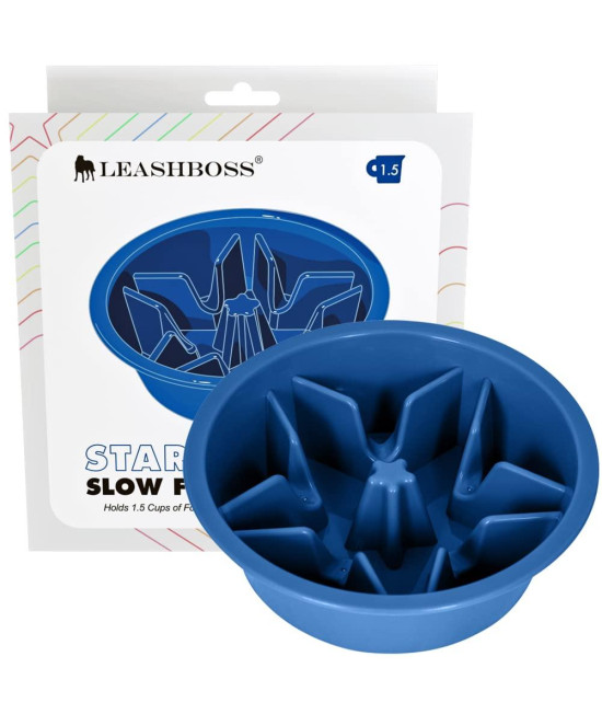 Leashboss Slow Feeder Dog Bowls - Cup Maze Puzzle Food Bowl with Feeder Holes, Fits into Elevated Pet Feeders - Slow Eating for Large, Medium & Small Sized Breeds (1.5 Cup - 6-6.25 Inch Feeder Holes)