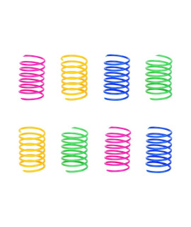 ISMARTEN Cat Spring Toy (60 Pack), Cat Kittens Toys Plastic Coil Spiral Springs for Swatting, Biting, Hunting, and Active Healthy Play (Random Color)