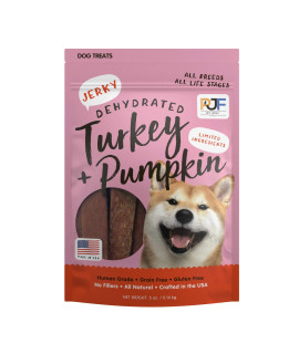 Pet Jerky Factory Premium Dog Treats 100% Human Grade USA Made Grain Free Turkey and Pumpkin, 5 oz.
