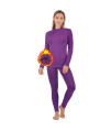qualidyne WomenAs Thermal Underwear Ultra-Soft Base Layer Long Johns Set Winter Sports Top and Bottom Suits Purple