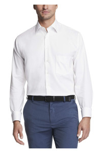 Van Heusen mens Slim Fit Stain Shield Stretch Dress Shirt, White, 17 -175 Neck 32 -33 Sleeve X-Large US