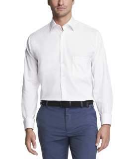 Van Heusen mens Slim Fit Stain Shield Stretch Dress Shirt, White, 17 -175 Neck 32 -33 Sleeve X-Large US