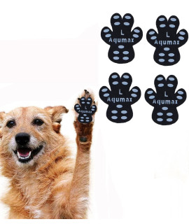 Aqumax Dog Anti Slip Paw Grips Traction Pads,Paw Protection with Stronger Adhesive, Non-Toxic,Multi-Use on Hardwood Floor or Injuries,12 sets-48 Pads (Black, L-1.9 * 1.6 inch(L*W))