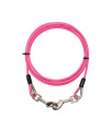 SOMIDE 10ft Dog Tie Out Cable for Pet Up to 396 Pounds, with Heavy Duty Metal Swivel Hooks for Camping Outdoor Yard Pink
