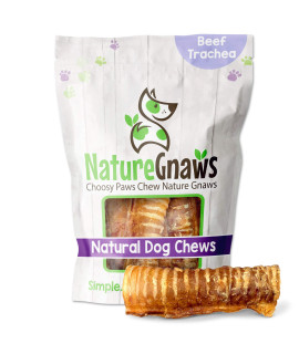 Nature Gnaws Beef Trachea for Dogs - Premium Natural Beef Bones - Simple Single Ingredient Crunchy Dog Chew Treats - Rawhide Free