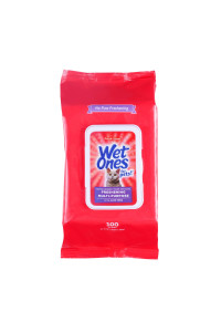 Wet Ones for Pets Freshening Multipurpose Wipes for Cats with Aloe Vera Easy to Use Cat Cleaning Wipes, Freshening Cat Grooming Wipes for Pet Grooming in Fresh Scent 100 ct Pouch Cat Wipes