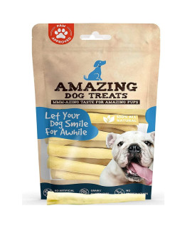 Amazing Dog Treats - 6 Inch Premium Regular Cow Tail Dog Chews (12 Pcs/Pack)- Sourced from 100% Grass Fed Cattle - All Natural - Long Lasting Chew for Dogs - Rawhide Alternative for Do