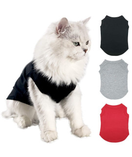 Dog Shirts Pet Clothes Blank Clothing, 3pcs Puppy Vest T-Shirts Cat Apparel Vests Cotton Doggy Shirt Soft and Breathable Outfits for Small Extra Small Medium Large Dogs