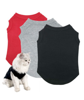 Dog Shirts Pet Clothes Blank Clothing, 3pcs Puppy Vest T-Shirt Sleeveless Costumes, Doggy Soft and Breathable Apparel Outfits for Small Extra Small Medium Dogs and Cats