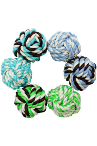 Otterly Pets Puppy Toys Small Rope Balls for Dogs Teething Chew Cotton Toy Ball for Puppies and Dog (6-Pack)