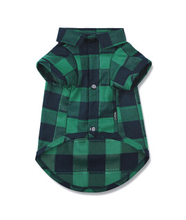 Ctilfelix Dog Shirt Plaid Puppy Clothes for Small Medium Large Dogs Cats Boy Girl Kitten Soft Pet T-Shirt Breathable Tee Outfit Adorable Grid Apparel Thanksgiving [Green1; 2XL]