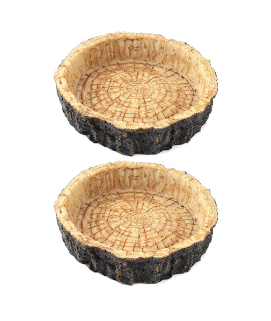CalPalmy 2 Pack Reptile Water and Food Bowls, Novelty Food Bowl for Lizards, Young Bearded Dragons, Small Snakes and More - Made from BPA-Free Plastic