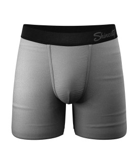 Shinesty Ball Hammock Mens Boxer Briefs with Pouch Mens Underwear with Fly Anti-chafing, Moisture Wicking, Breathable, Bulge Enhancer, Scrotal Support US Small grey