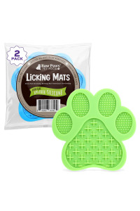 Raw Paws Lick Pad Mat for Dogs cats, 2-ct - Boredom Busters for Dogs in Shower, Floor Wall - Licking Mat for Dogs - Dog Distraction Mat - Dog Slow Feeder Mat - Interactive Mat for calming Anxiety