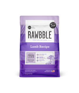 BIXBI Rawbble Dry Dog Food, Lamb, 4 lbs - USA Made with Fresh Meat - No Meat Meal & No Corn, Soy or Wheat - Freeze Dried Raw Coated Dog Food - Minimally Processed for Superior Digestibility