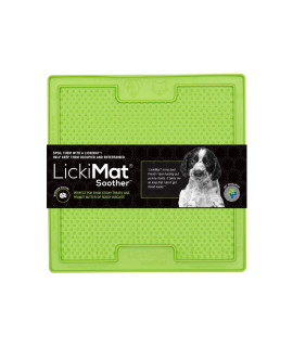 LickiMat 8X8 1 Piece Classic Soother Slow Feeder for Dogs Lick Mat Boredom Anxiety Reducer Perfect for Food Treats Yogurt Liquid Food Peanut Butter Fun Alternative to a Slow Feed Dog Bowl (Green)