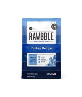 BIXBI Rawbble Dry Dog Food, Turkey, 24 lbs - USA Made with Fresh Meat - No Meat Meal & No Corn, Soy or Wheat - Freeze Dried Raw Coated Dog Food - Minimally Processed for Superior Digestibility