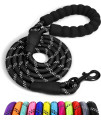Taglory Long Leash for Dog Training, 66 FT Reflective Nylon Rope Lead, Check Cord with Comfortable Padded Handle for Large Medium Small Dogs Walking, Camping, Black