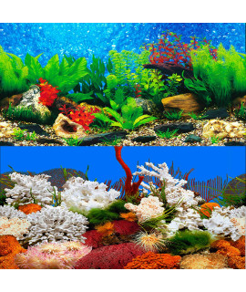 ELEBOX New 15.7 x 40 Fish Tank Background 2 Sided River Bed & Lake Background Aquarium