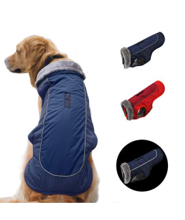 [Upgrade] Dog Winter Coat Thickened Dog Clothes Cozy Reflective Waterproof Dog Winter Jacket Warm Dog Apparel for Cold Weather British Style Fleece Vest Dog Sweater for Medium Large Dogs