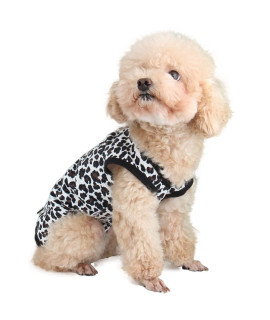 Due Felice Dog Surgery Recovery Suit Pet Onesie After Surgery Wear Pet E-Collar Alternative for Female Male Dog Leopard Print/Medium
