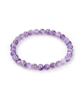 Adabele Real Natural Purple Amethyst Bracelet 7 Inch Stretch gemstone Beaded Bracelet chakras Healing crystal Stone Jewelry Women Mom gift gB6-A16