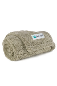 PetAmi Fluffy Waterproof Dog Blanket for Small Medium Dogs, Soft Warm Pet Sherpa Throw Pee Proof Couch Cover, Reversible Cat Puppy Bed Blanket Sofa Protector, Plush Washable Pad (Taupe Camel, 29x40)