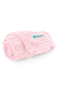 PetAmi Fluffy Waterproof Dog Blanket for Small Medium Dogs, Soft Warm Pet Sherpa Throw Pee Proof Couch Cover, Reversible Cat Puppy Bed Blanket Sofa Protector, Plush Washable Pad (Pink Blush, 29x40)