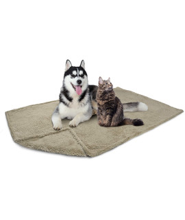 PetAmi Fluffy Waterproof Dog Blanket for Medium Large Dogs, Soft Warm Pet Sherpa Throw Pee Proof Couch Cover, Reversible Cat Bed Blanket Sofa Protector, Plush Washable Pad (Taupe Camel, 40x60)