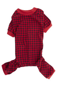 Red Buffalo Onesie Plaid Dog Pajamas for Pets Christmas Dog Clothes, Back 23 XLarge