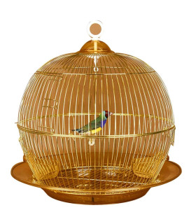 YHRJ Flight cage for Parakeets Decorative Bird Cages Home Decor,Affordable Retro Golden Bird Cage, Elegant Decoration Parrot Cage, Dove Pearl Bird Canary Cage, Luxury Package (Color : Gold c)