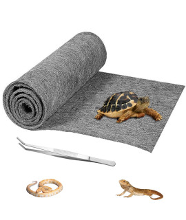 HERCOCCI 39? x 20? Reptile Carpet, Grey - Terrarium Mat Liner Bedding Reptile Cage Substrate for Bearded Dragon Lizard Tortoise Leopard Gecko Snake