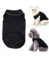CAISANG Dog Shirts Puppy Clothes for Small Dogs Boy, Pet T-Shirts Doggy Vest Apparel, Comfortable Summer Shirts Beach Wear Clothing, Outfits for Medium Dog, Kitty Cats, Soft Cotton Tops ((Black XL)