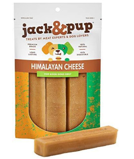 Jack&Pup Himalayan Dog Chew - Large Yak Chews for Dogs (5 Pack) Premium Long Lasting Yak Cheese Dog Treats - Natural Dog Chew Sticks; Excellent Rawhide Alternative (1lb Bag)