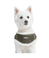 Blueberry Pet Soft & Comfy Multi-Colored Stripe Fleece Padded Chest Dog Harness, Chest Girth 20.5 - 26, Olive Green, Medium, Adjustable No Pull Training Harness for Dogs