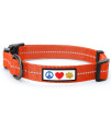 Pawtitas Recycled Dog Collar with Reflective Stitched Puppy Collar Made from Plastic Bottles Collected from Oceans Extra Small Orange Habanero