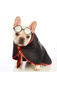 Impoosy Pet Halloween Dog Hoodies Funny Cat Wizard Costume Cute Apparel Soft Shirts Clothes with Glasses (Small,Neck:12)